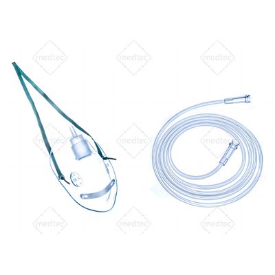 Súrefnisgríma og slöngur